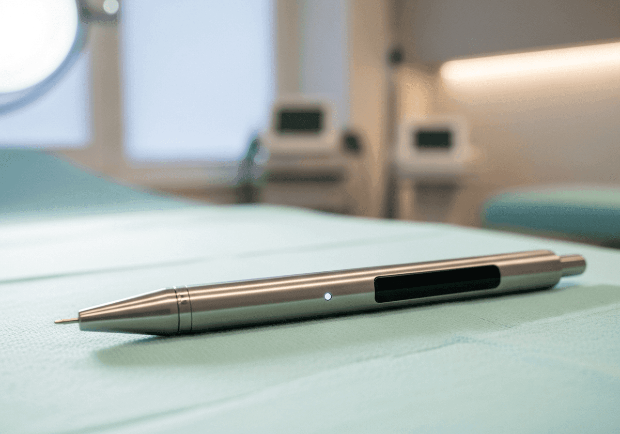 Feiner CO₂-Laserstift in einer modernen Behandlungspraxis